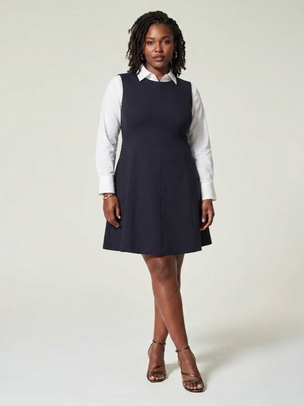 NWT Spanx 20381R The Perfect Fit & Flare in Classic Navy Ponte Dress L
